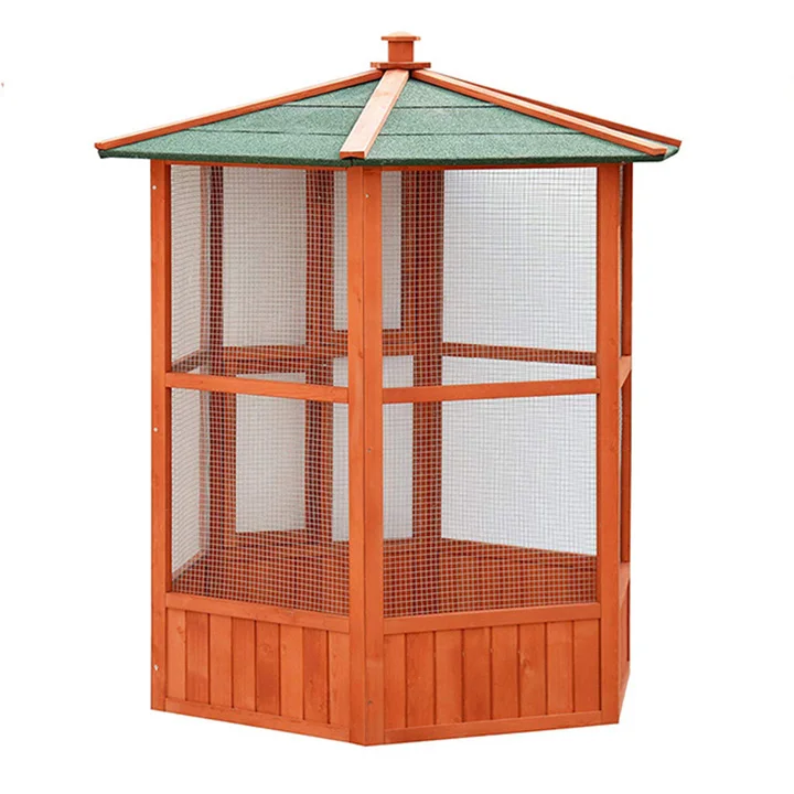 Strong Wire Mesh Pet Water Proof Bird House Wooden Cage For Small