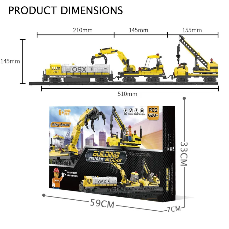 620 Pieces Electric Building Blocks Track Train Toy Kids Educational
