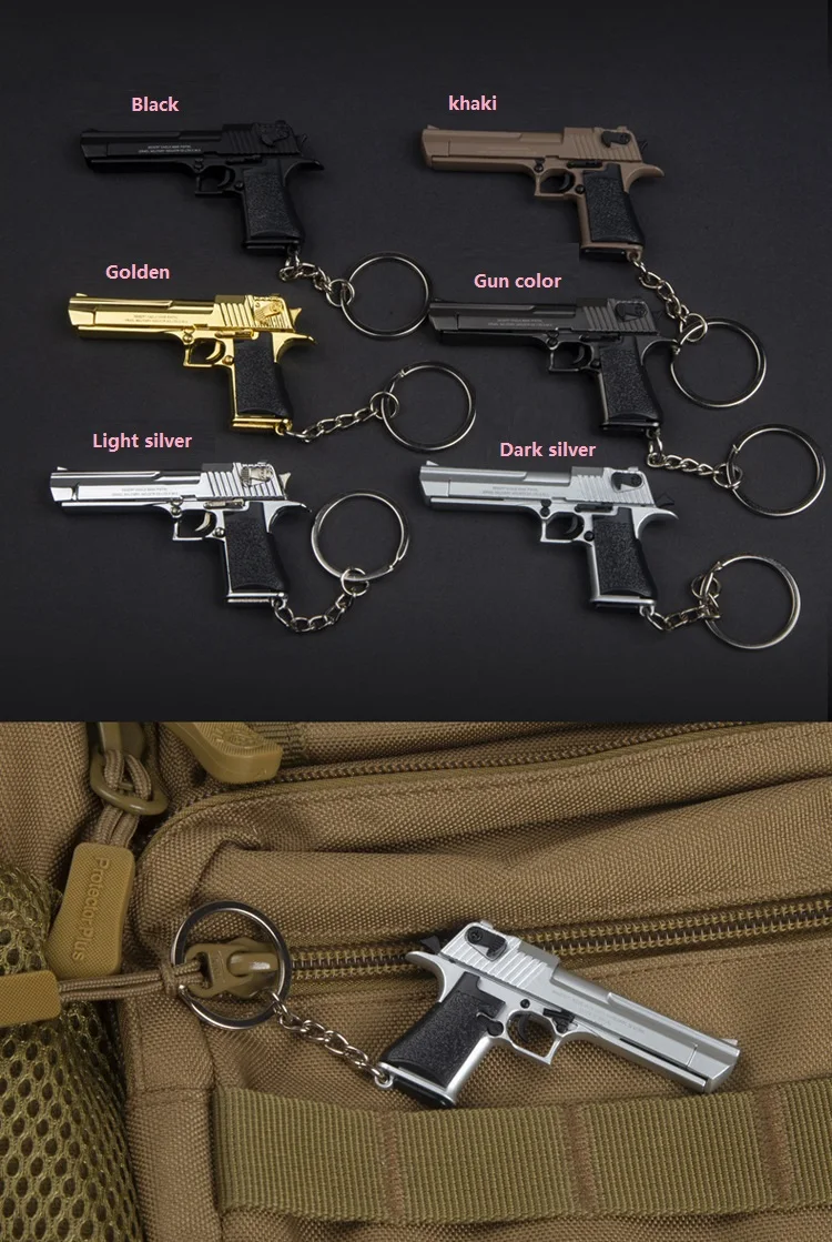 3d Gun Keychain Mini Metal Keychain 14 Removable Desert Eagle