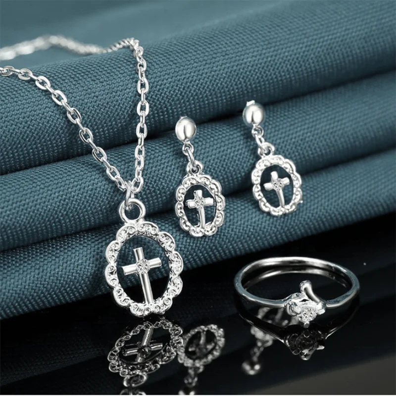 product-Christian Cross Design Wholesale Titanium Jewelry Set 2020-BEYALY-img