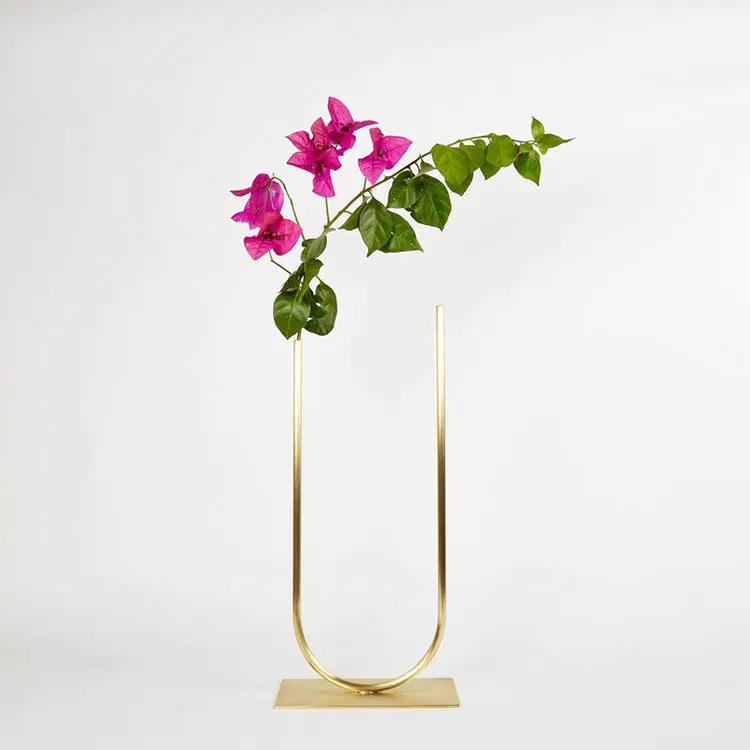 Home Decor Brass U Shape Flower Vase Farmhouse Decor Home Office Decor