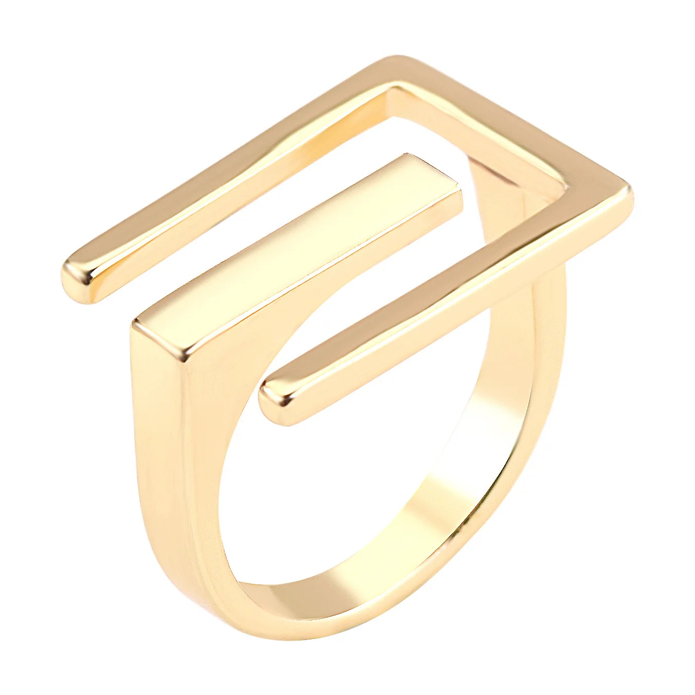 Кольца геометрической формы золото