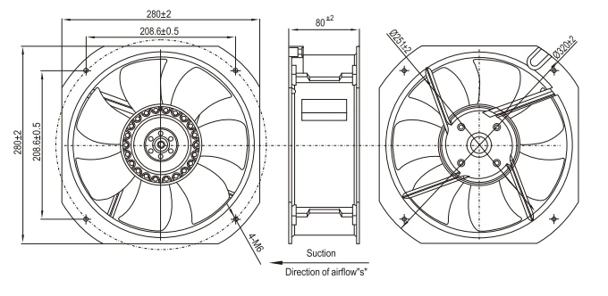 Industrial Axial Cooling Fan, 200mm, 22580, 12v, 24v - detail 10