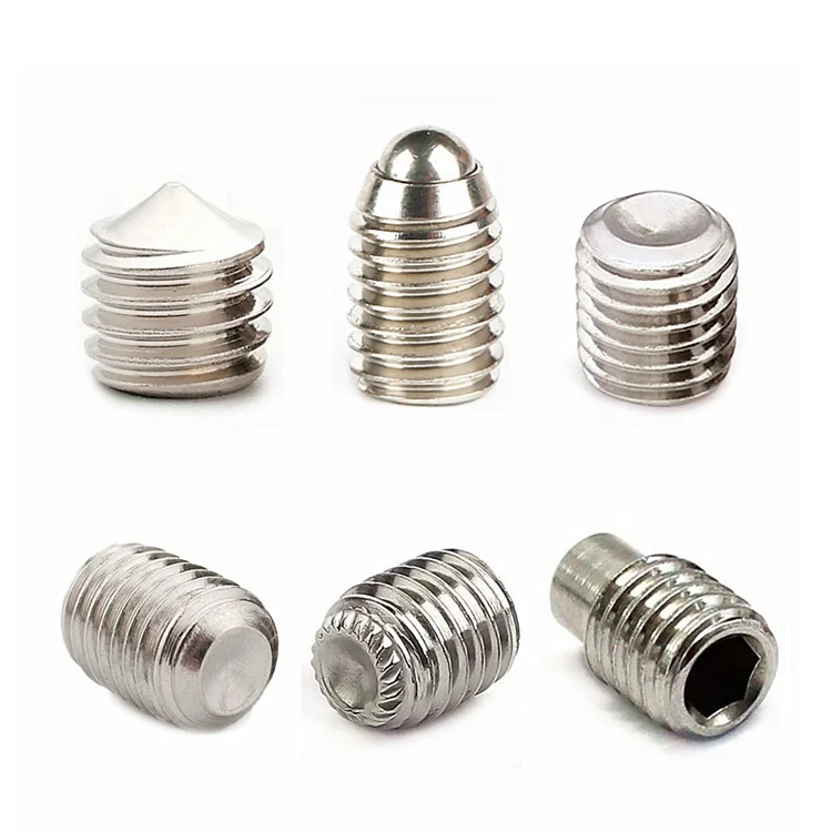 
DIN916 SS304 Flat point hexagon socket slotted set screws 