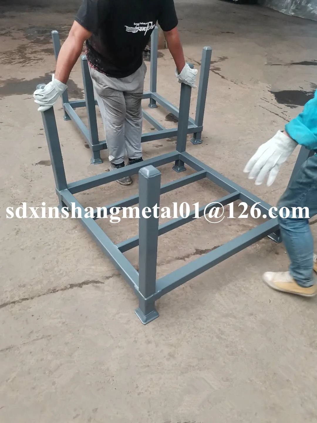 Gray Painted Stackable Scaffold Rack - Durable & Versatile