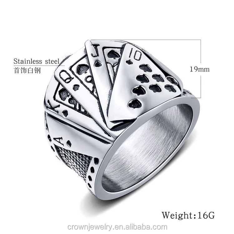 getuige vijand Certificaat Vintage Jewelry Stainless Steel Jewelry Men Cards Hip Hop Casino Ace Of Spades  Ring Texas Holder Poker Ring - Buy Poker Ring,Vintage Jewelry,Ace Of Spades  Ring Product on Alibaba.com