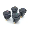20A 12VDC LED Dot Light Car Switch Auto Boat Round Rocker 3Pin ON/OFF Toggle SPST Switch Blue Yellow Red Green Light