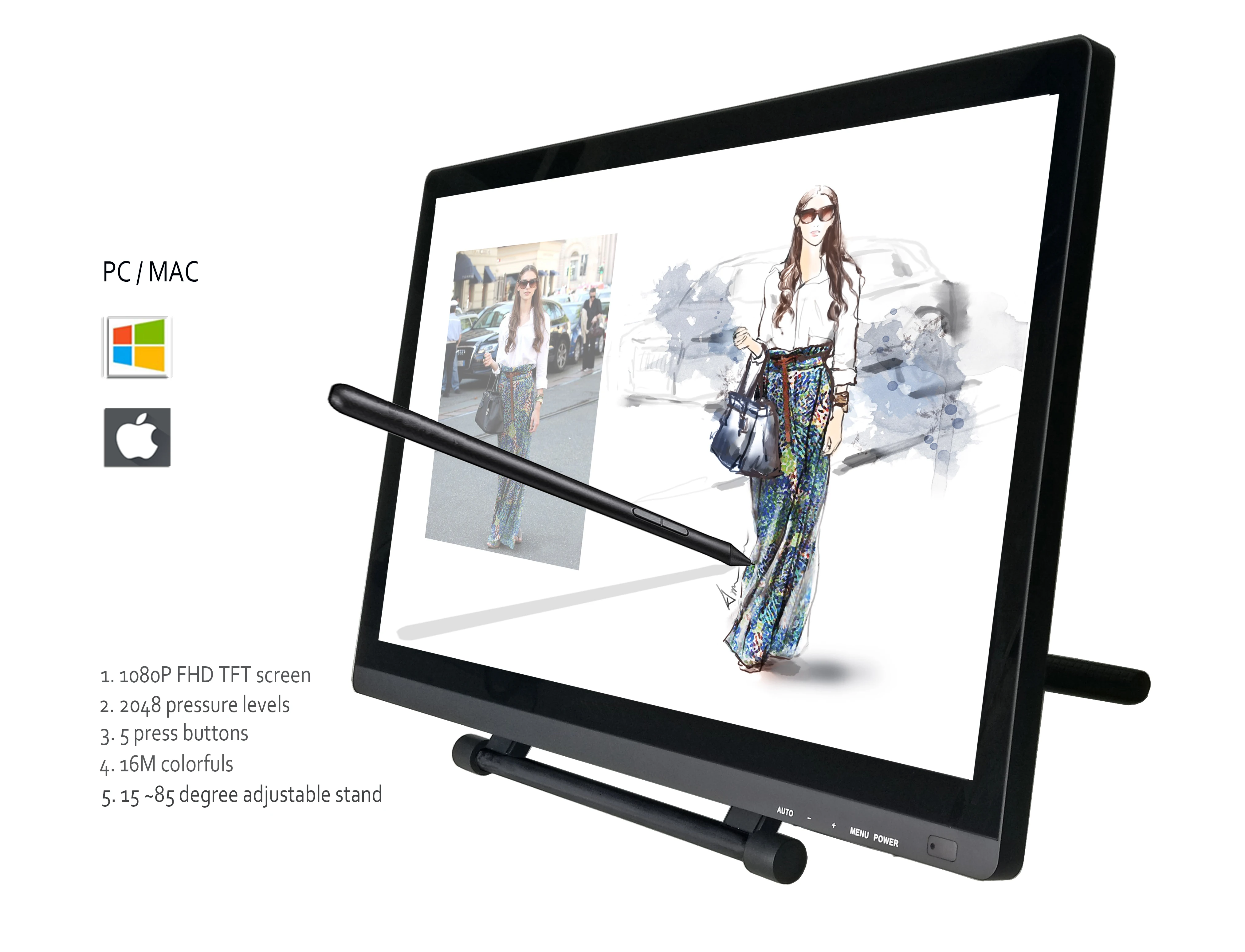 Factory Prices Supply 16:9 Aspect Ratio 21.5 Inch Interactive Displays Grapic Tables Monitor