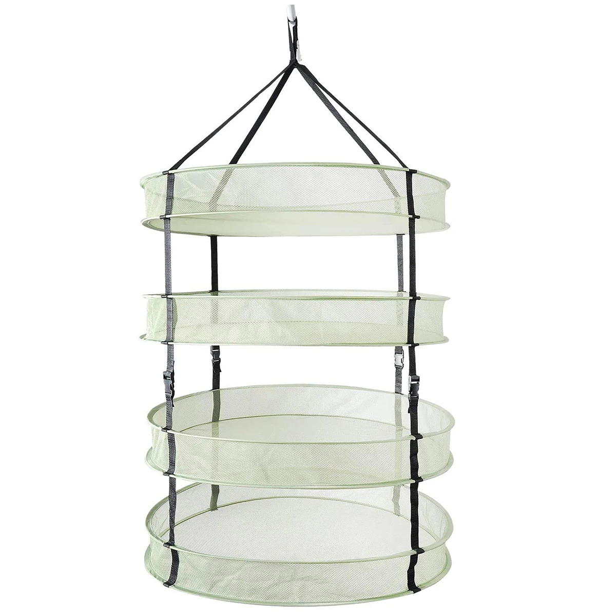 Herb Drying Rack 8-Layer 2 ft. Foldable Hanging Mesh Net Dryer with Zippers, Storage Bag and Hook, Nylon (2-Pack)