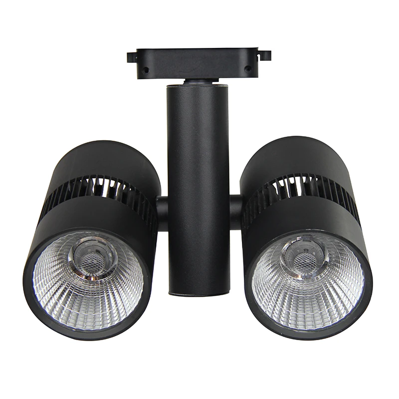 China wholesale ce/ccc 40w led track light 2 head cob led track light for cable commercial