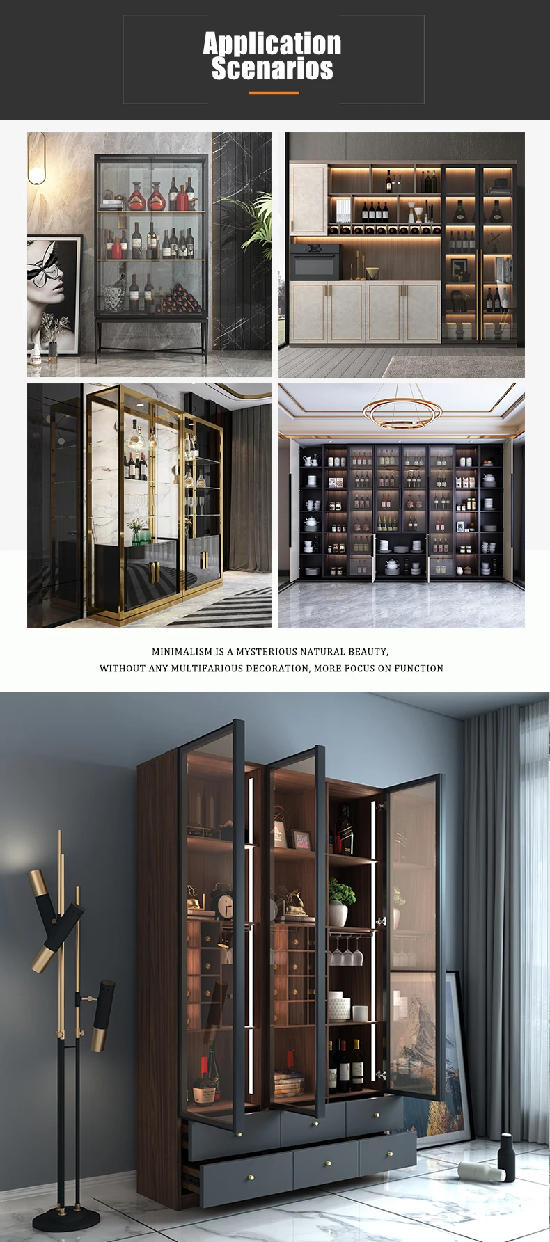 Antique Gray Color Display Corner Kitchen Living Room Metal And Wood