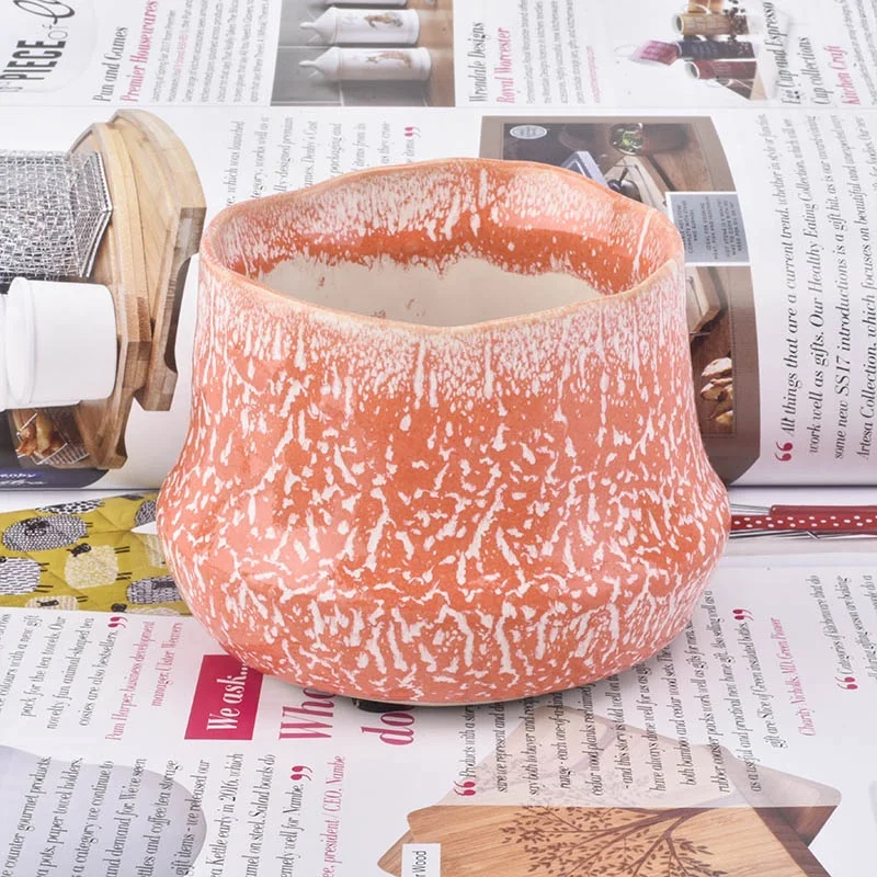 Geometric ceramic candle jar tealight candle tin home decor