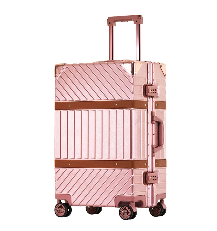 New Style Luggage Aluminum Frame Trolley Case Pc Hard Shell Suitcase ...