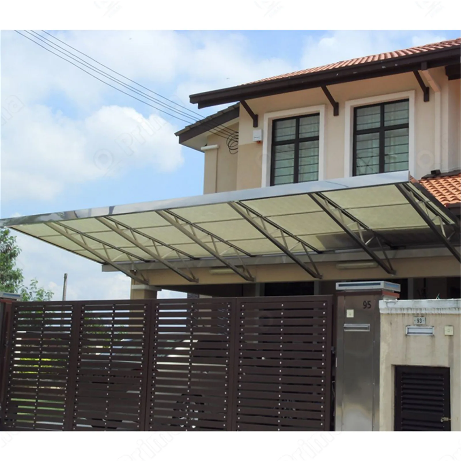 功能建筑房屋2毫米pc板铝雨棚