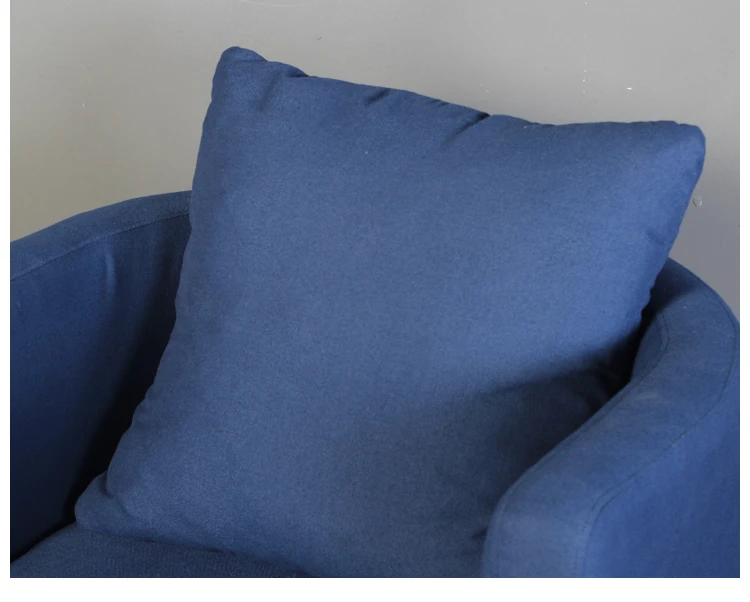 American style cloth sofa iron blue linen sofa hotel hall single leisure chair Nordic style bean bag chair