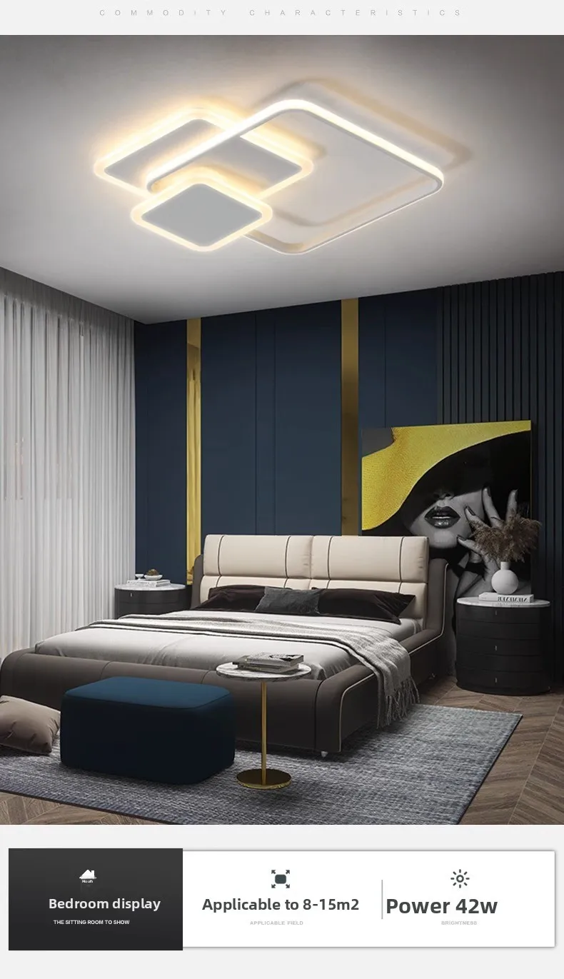 product luxury led ceiling light 6000k cct cozy simple modern design with iron base for bedroom childrens living room ac ip44 acrylic540-4