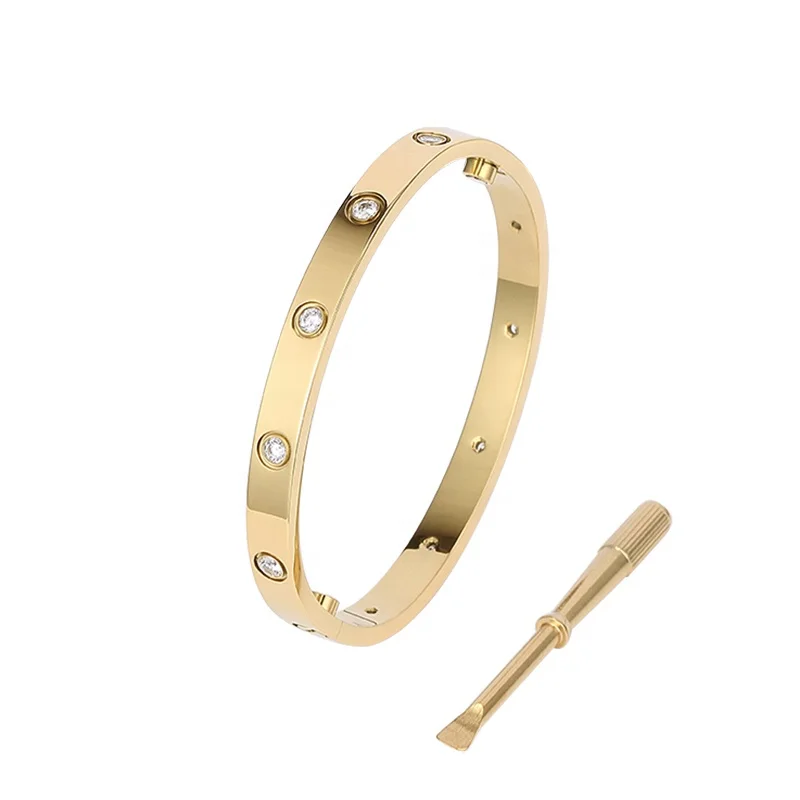 gold screw on bracelet