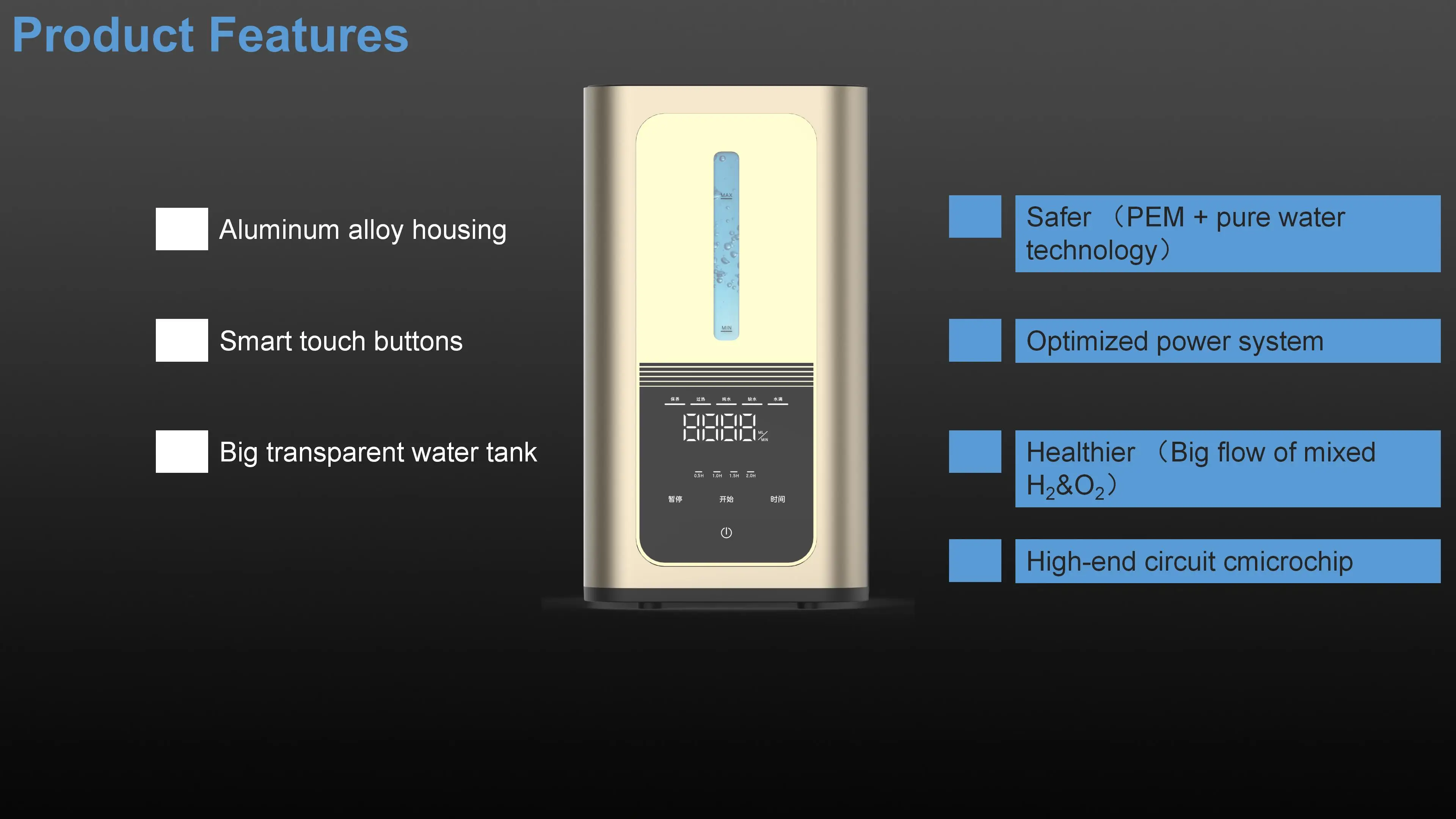 Dual Hydrogen Oxygen inhalator H2 O2 1000ml details