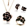 Fashion Flower Rose Gold Color Bridal Jewelry Sets for Women Wedding