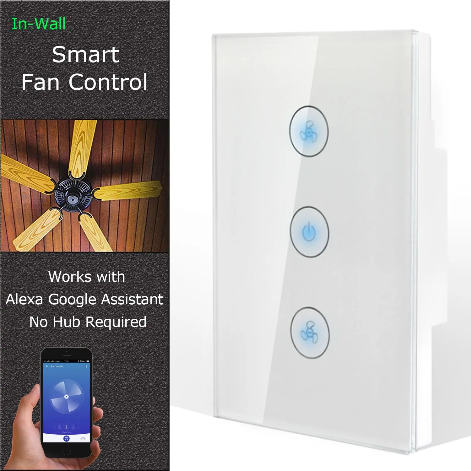 Tuya Smart Wifi Ceiling Fan Regulator Switch/wireless Remote Control