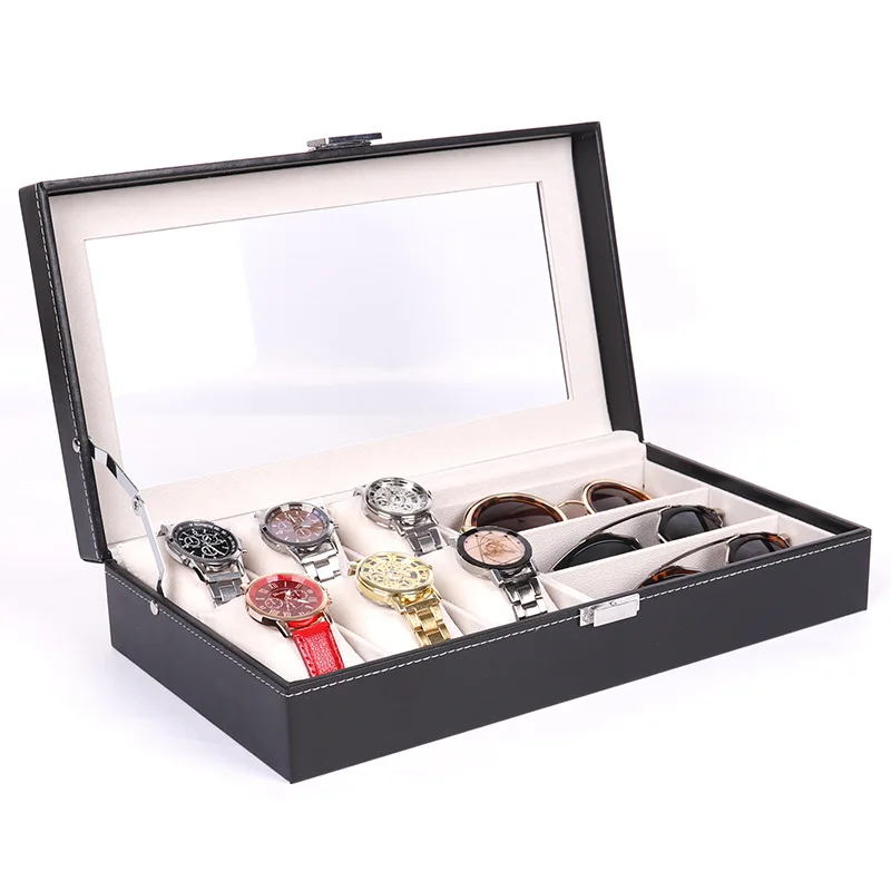 Luxury Wholesale Leather Watch Display Case Sunglasses Watch Organizer