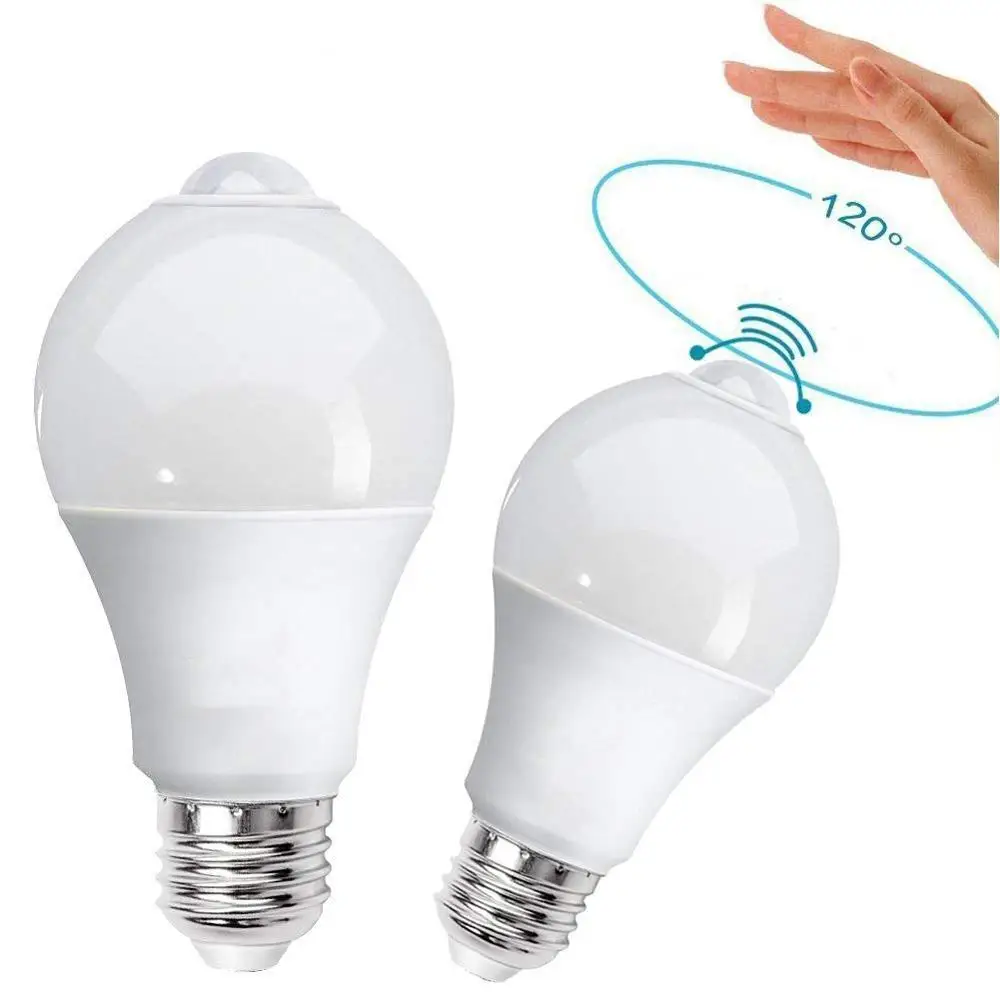 Outdoor LED PIR Motion Sensor lamp 220v 7W 9W 12 Induction Cool White Auto Smart LED Lighting E27 Infrared Body Sensor Led Bulb