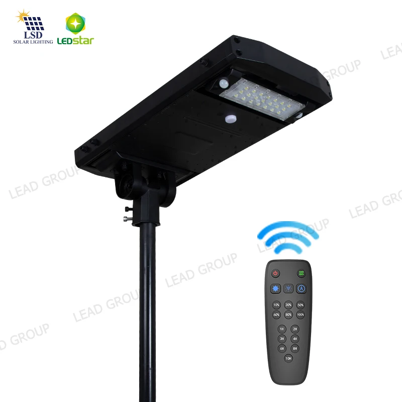 IP65 Super brightness 40W  adjustable all in one solar street lights with remote controller