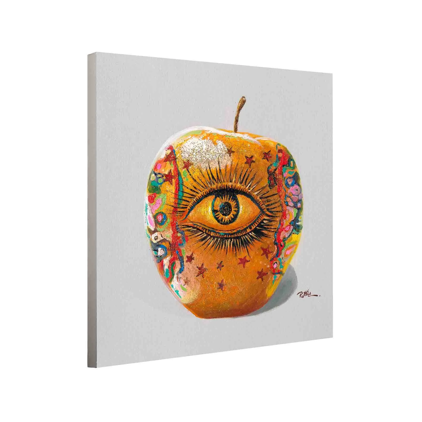 1 - 1 2 - 30 >30产品名称: 热卖金苹果与眼睛墙艺术油画客厅装饰