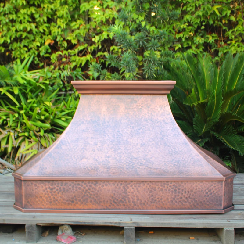 Copper Kitchen Hoods With Straps Wall Mounted Brass Range Hood