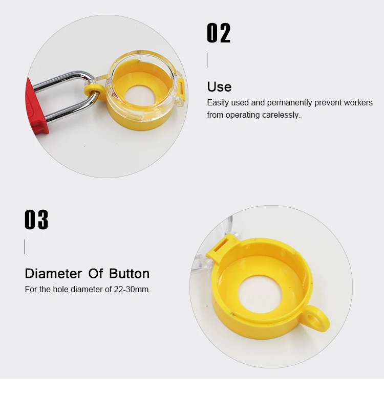 Lockey Transparent Emergency 22mm Switch Push Button Lockout Stop with Safety Protective Cover