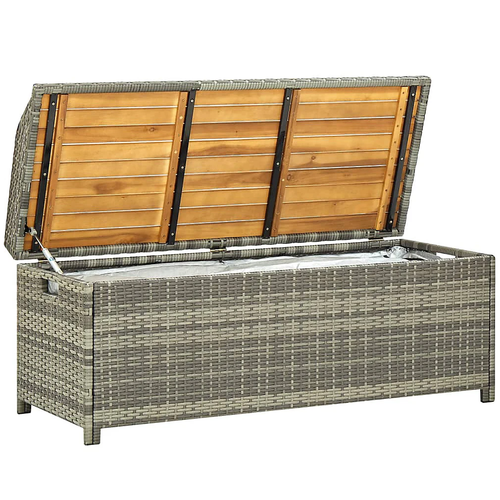 Steel Frame Rattan Storage Box Outdoor Furniture Storage Box Chair Poly