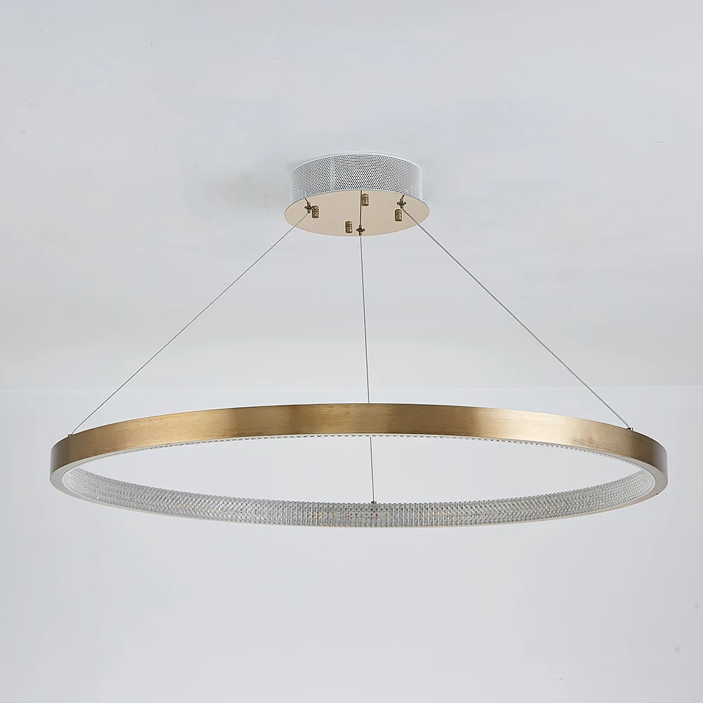 Contemporary fixtures luxury gold round modern designer home kitchen pendant light LED chandelier