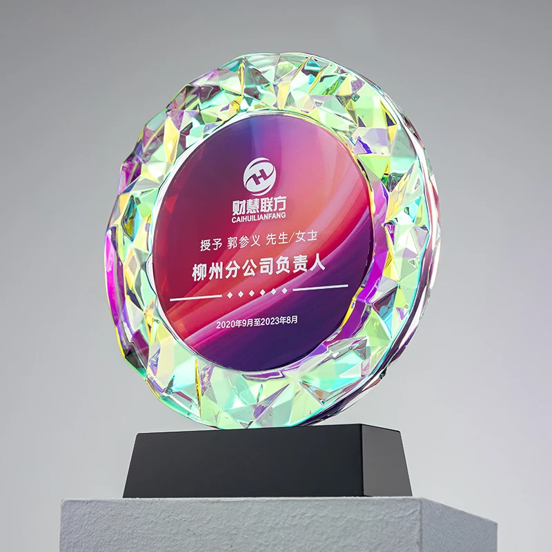 Multi-colored crystal awards Trophy Music and Movie Trophy souvenir for outstanding contribution supplier