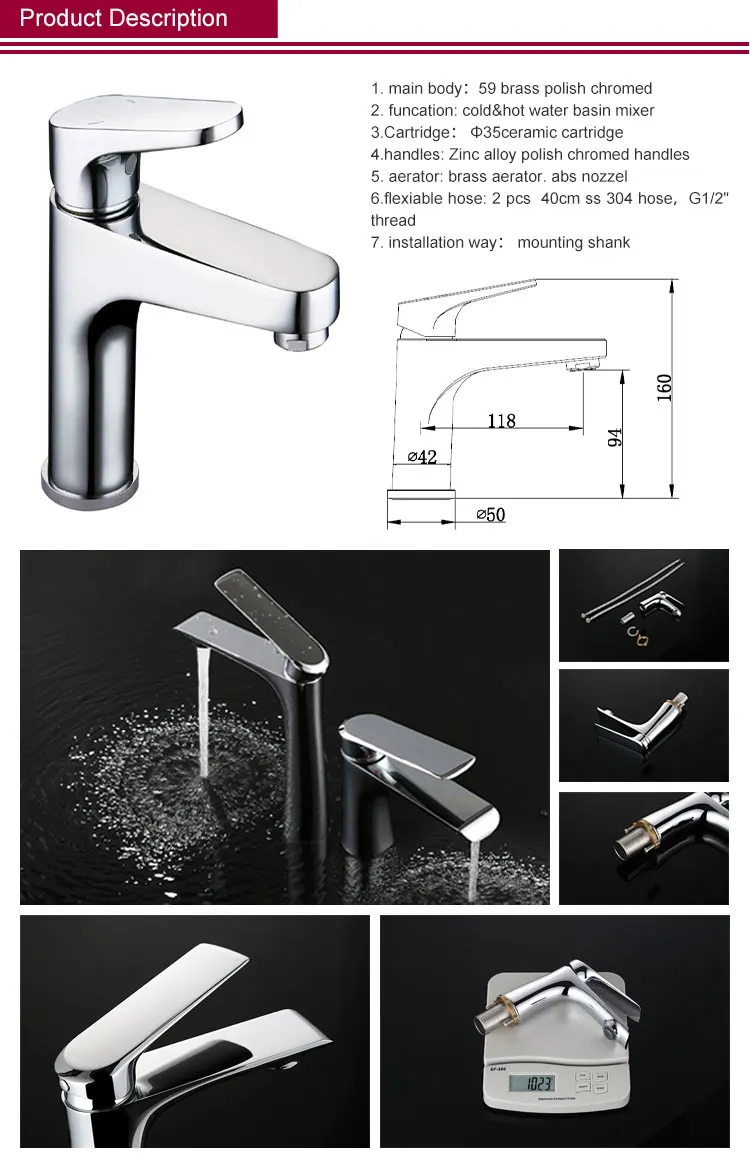 Factory Hot Sales hotel home antique bathroom stainless steel mixer tap Basin Faucets