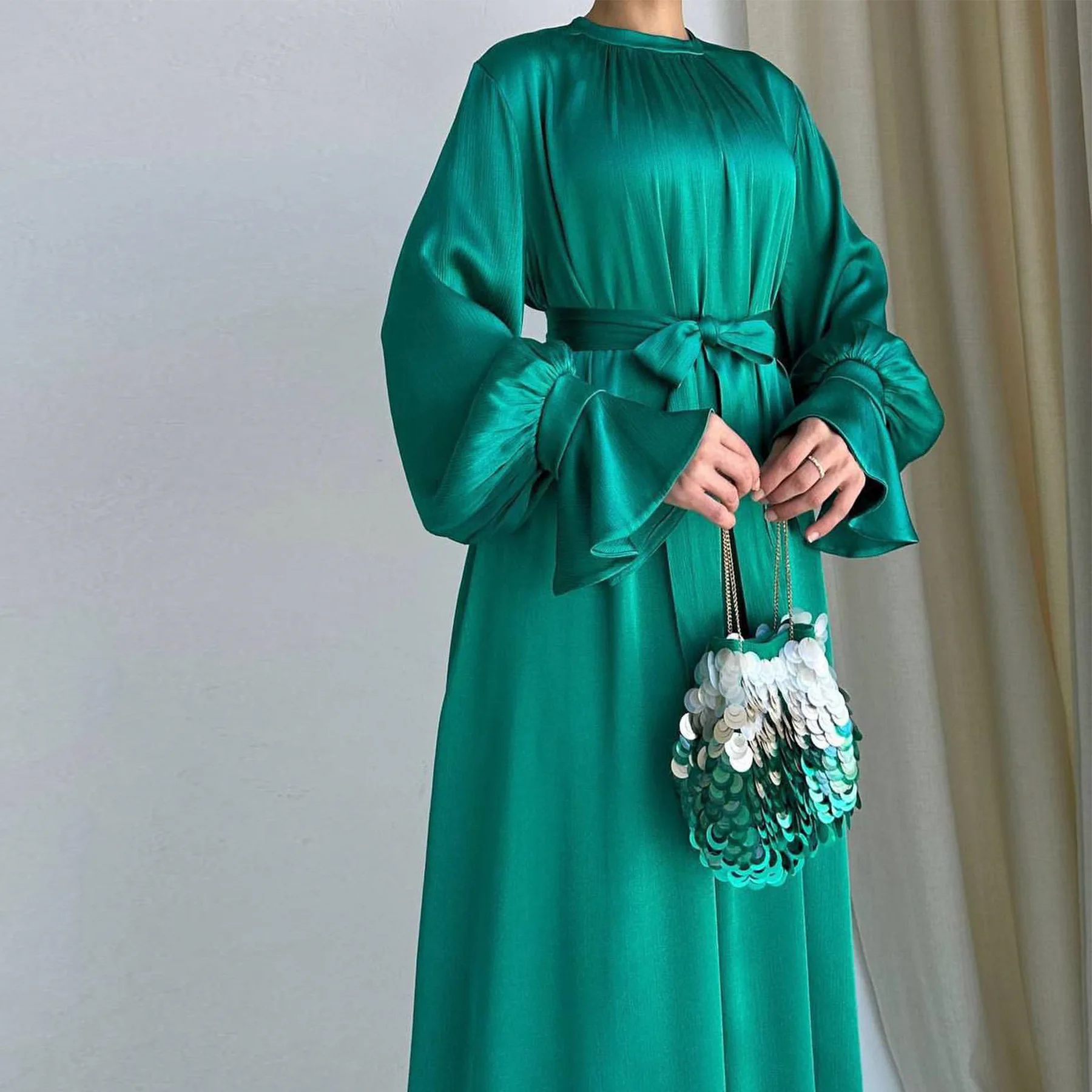 Shop Our Long Sleeve Maxi Premium Satin Dress 2024