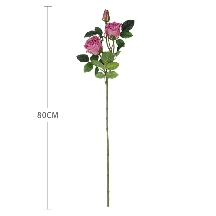 Factory Long Stem Artificial Rose Flowers French Rose Wedding Flower
