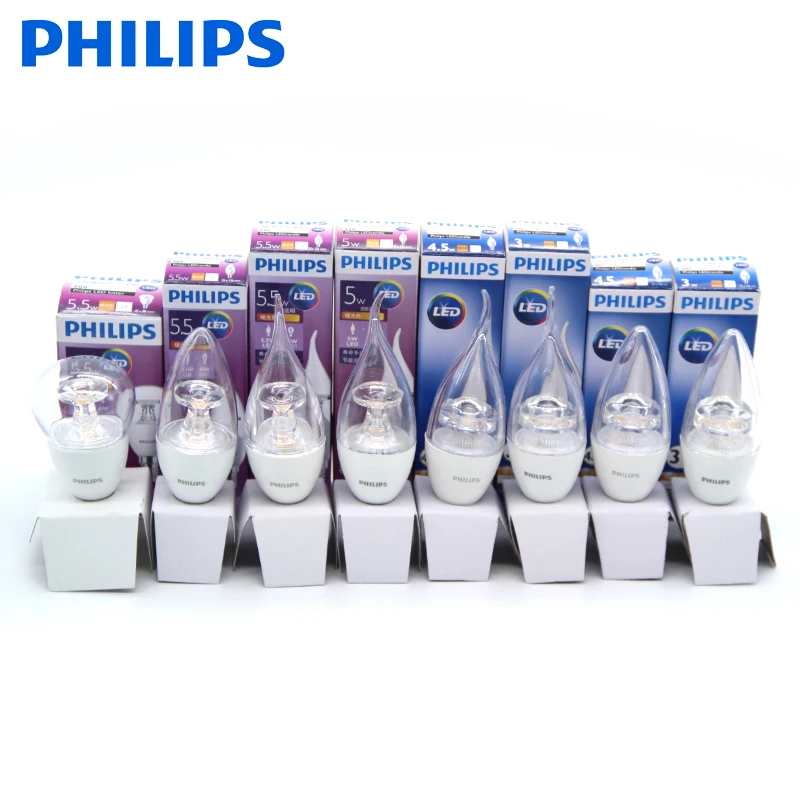 Philips led bulb E14 candle bulb tip bubble energy saving bulb lamp crystal lamp light source screw 3.5w5W