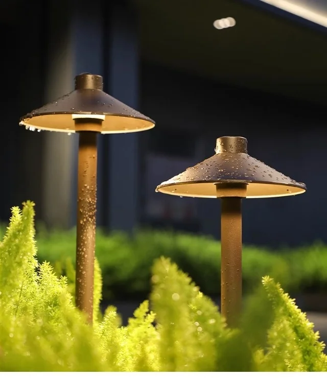 product led low voltage lawn lights brass led bollard garden light with brass thread stake-4