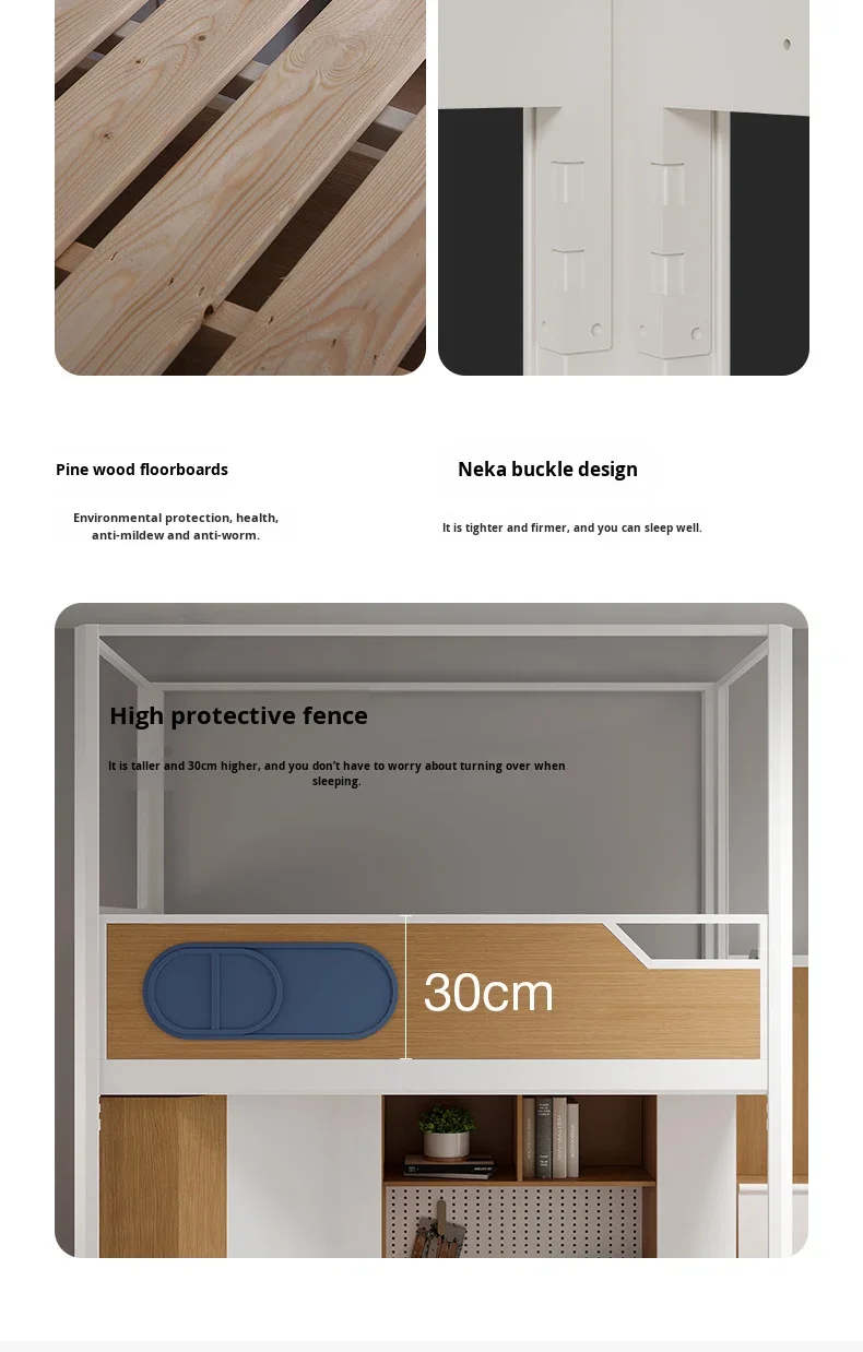 product custom free 3d design service iron upper bed and lower desk apartment dormitory metal frame bunk bed for students school-8