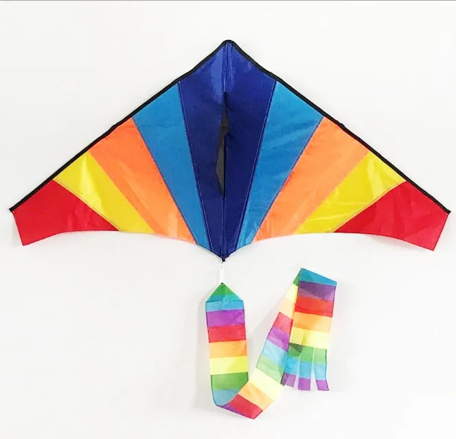 5.2ft Triangle Kite Outdoor Sport Kids Fun Toy Single Line Multicolor 