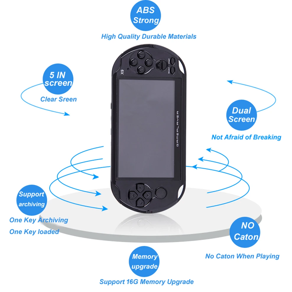 Retro Arcade X9 Game Console 8gb 5.1 Inch Portable Handheld Video Game