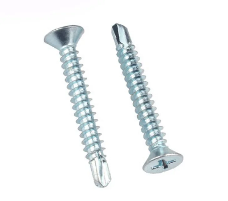 Din 7504 Blue White Zinc Cross Groove Countersunk Head Selfdrilling