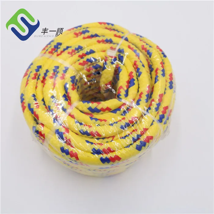 12mm Braided Polypropylene Poly Rope Cord Boat Yacht Sailing Black with spots