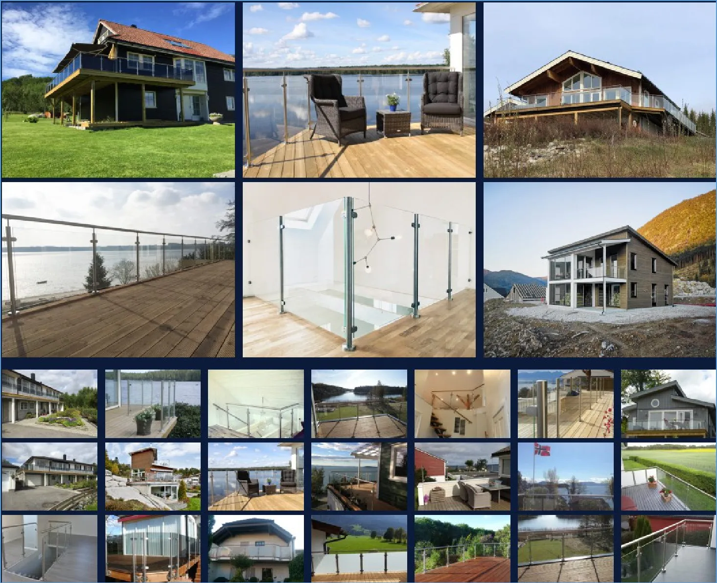 Barandilla De Barandilla De Vidrio Templado De Aluminio Y Metal Para