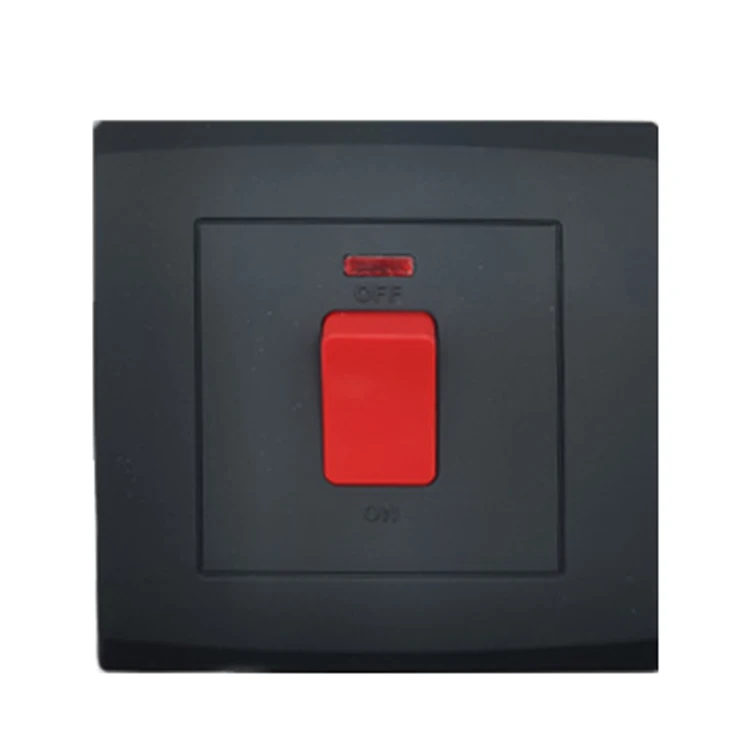 British Standard New Design Wall Switches Black Color Cooker Unit Wall Light Switch and Socket 45A Socket Ouelet for Home
