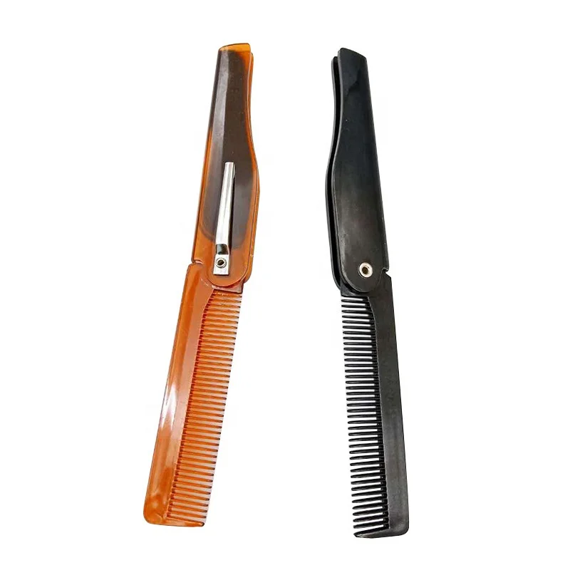 旅行商务便携式刀型定制折叠男士塑料胡子梳子 buy beard comb