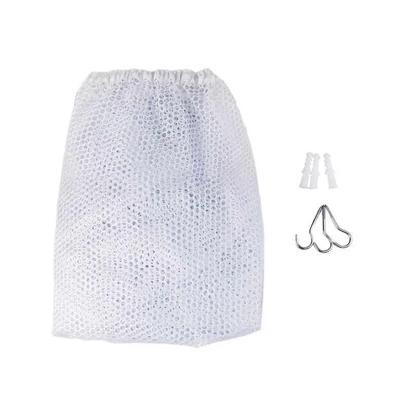 Toy Hammock for Stuffed Animals Strong Mesh Toy Organizer with Metal Hooks  Large Triangular Hanging Storage Net White Pink Blue