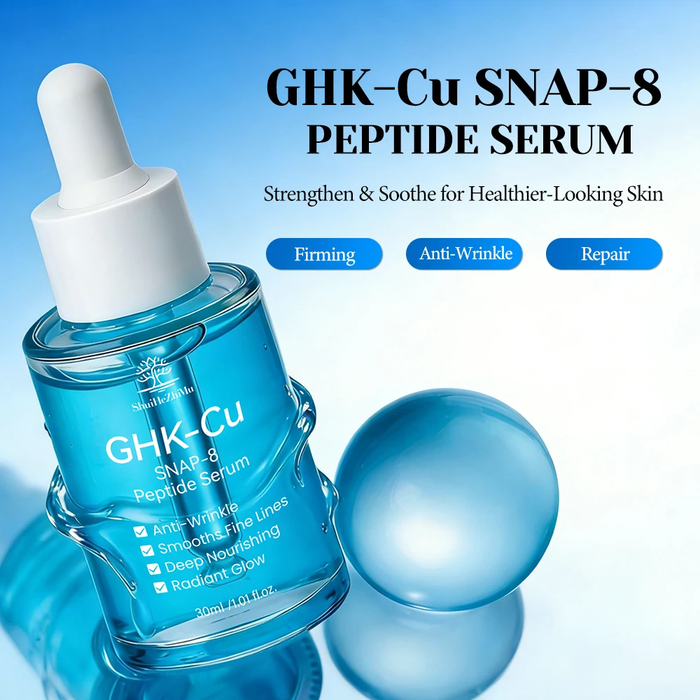 ghk-cu hyaluronic acid ratio Copper Peptide Serum Snap-8 Anti Wrinkle Anti Aging Face Serum With Private Label Oem Odm Suitable for daily morning Mixing Your Peptides Like Men Hair Growth Size:1 oz / 28 g