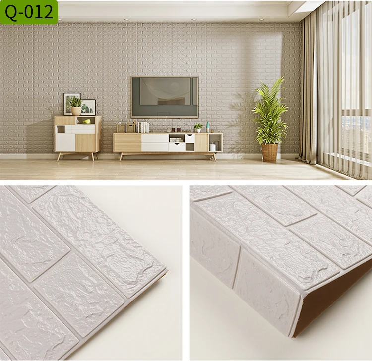 Wallpapers 3D Brick Pattern for TV background Living Room Bedroom Wall Decor DIY Self-adhesive Waterproof PE Foam Wall Sheets