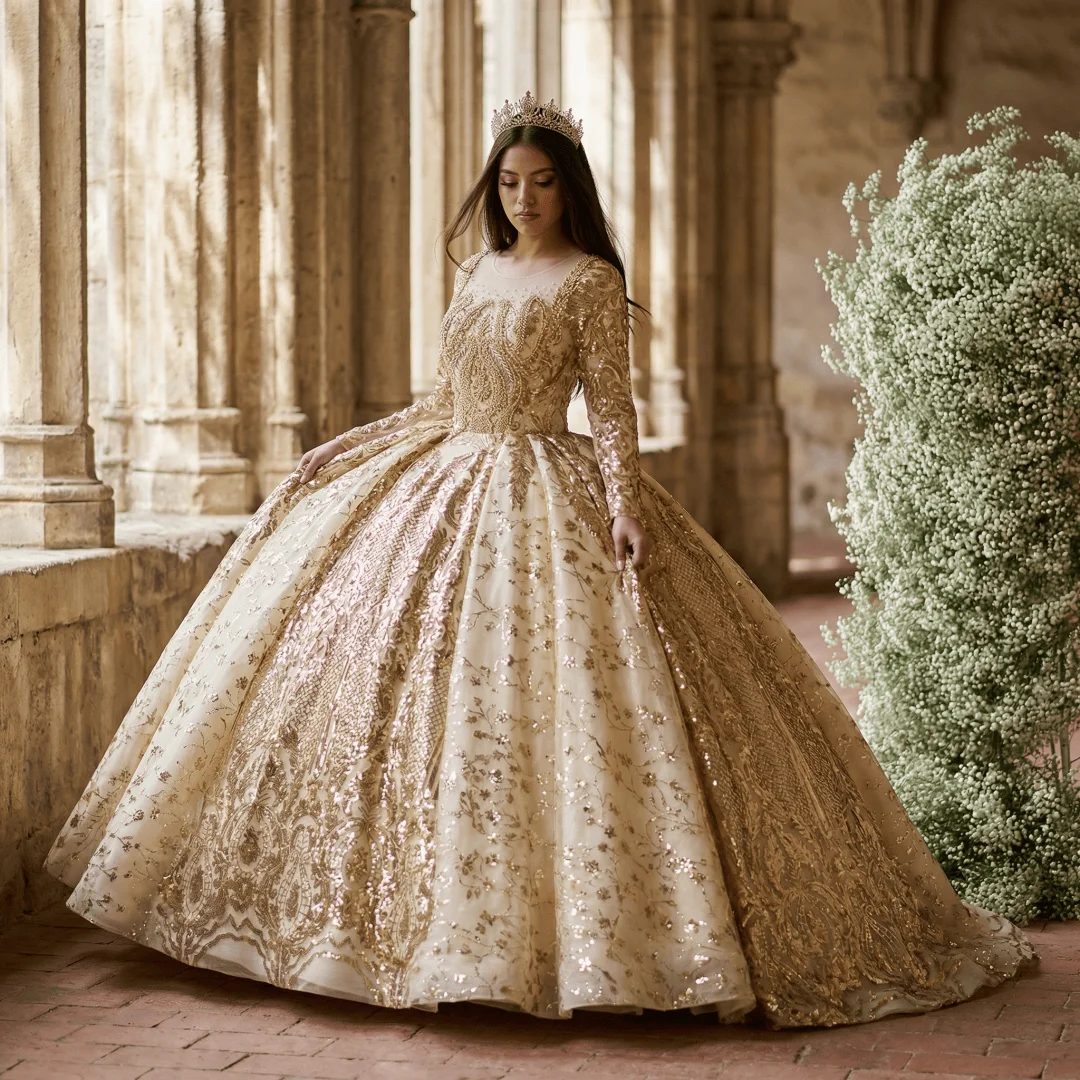 gold bridesmaid dresses in nigeria Wedding Dress Elegant Bridal Gown Flowers Vestidos De Novias Sequined Beading Lace Evening Party Dress Lscm02 DATENIGHTDRESSES